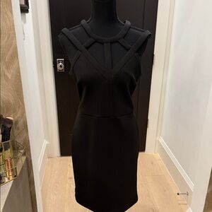 Guess Black Geometric Mini Dress